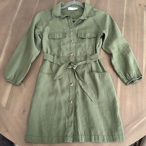 Zara Girl’s Olive Dress, size 11-12